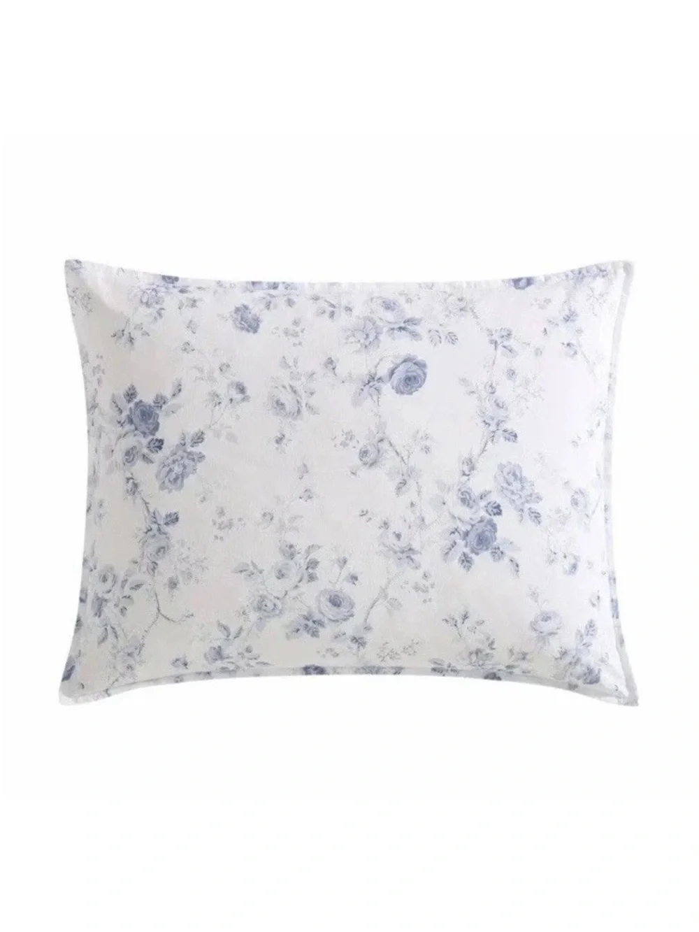 Laura Ashley Belinda Twin XL Blue Floral Reversible Cotton Comforter Set 2pc
